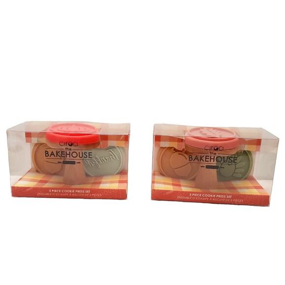 2xCiroa The Bakehouse 3 Piece Cookie Press Sets  2.25" Diameter FALL Silicone - Picture 1 of 6
